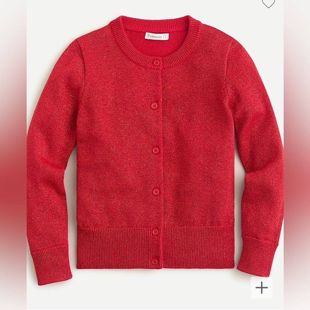 NWT Jcrew Crewcuts Casey cardigan in red metallic